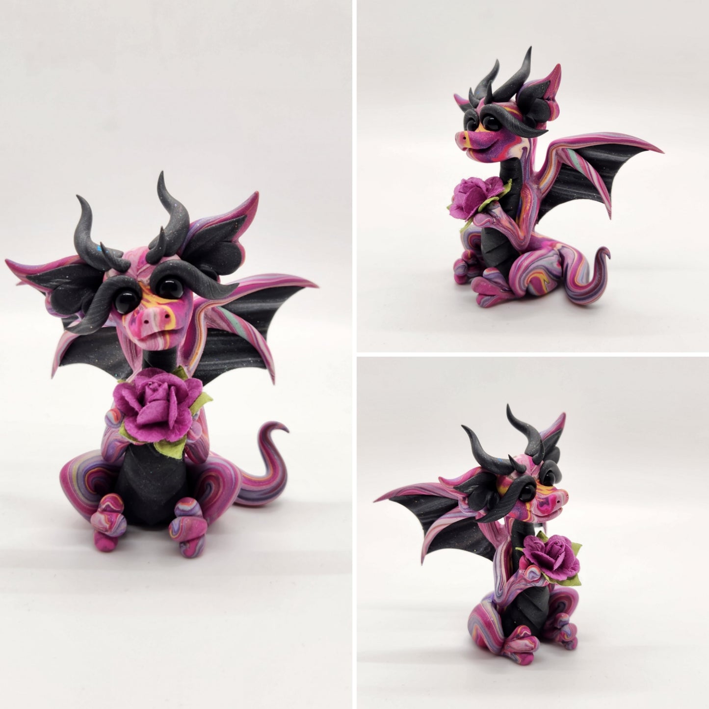 "Pua" blind bag scrap dragon rose sculpture