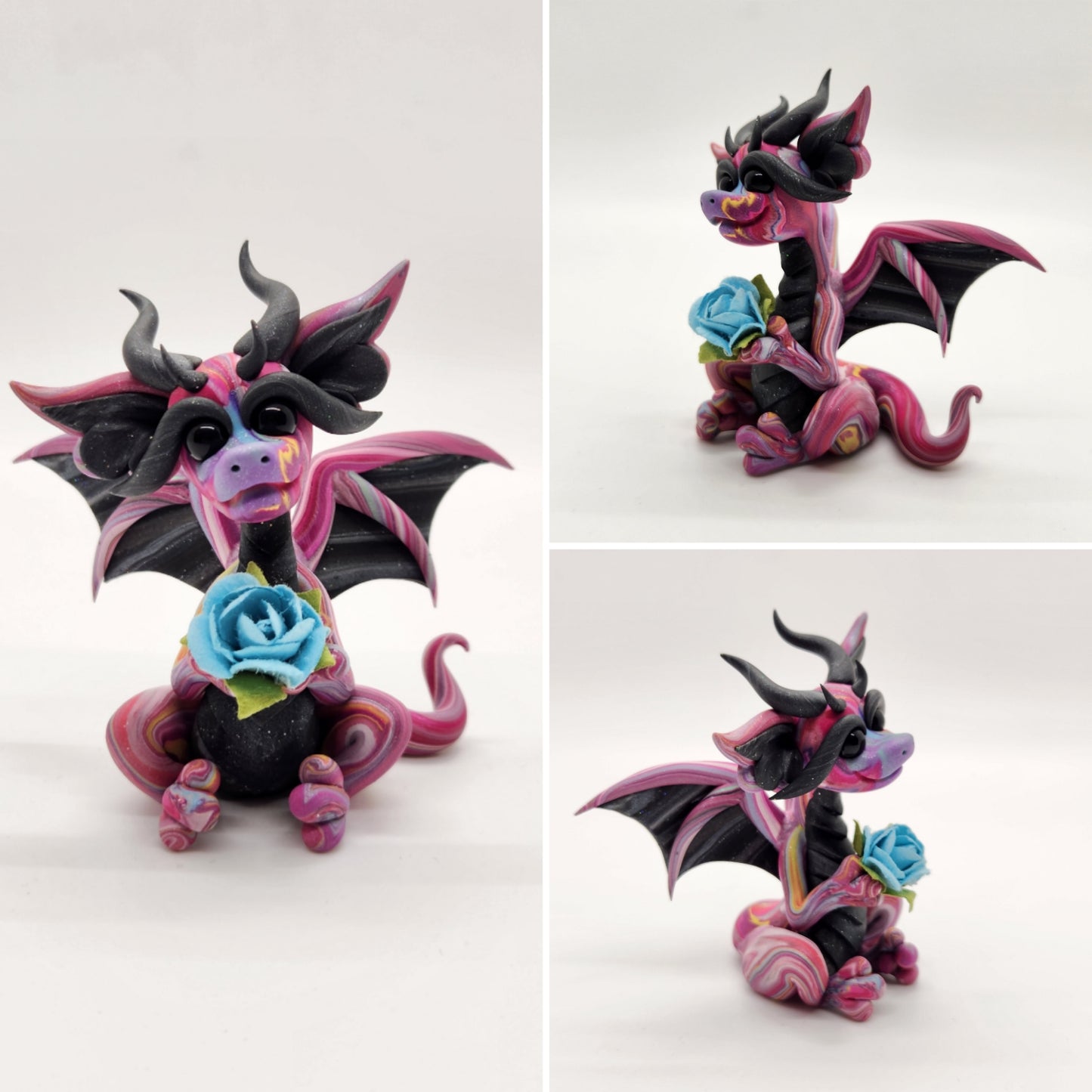 "Pua" blind bag scrap dragon rose sculpture