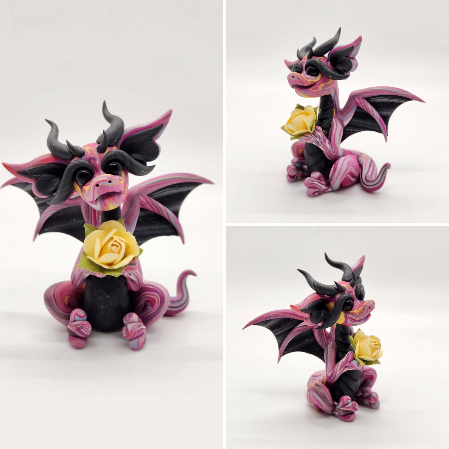 "Pua" blind bag scrap dragon rose sculpture