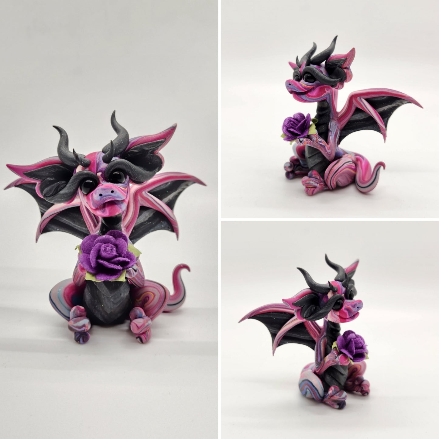 "Pua" blind bag scrap dragon rose sculpture