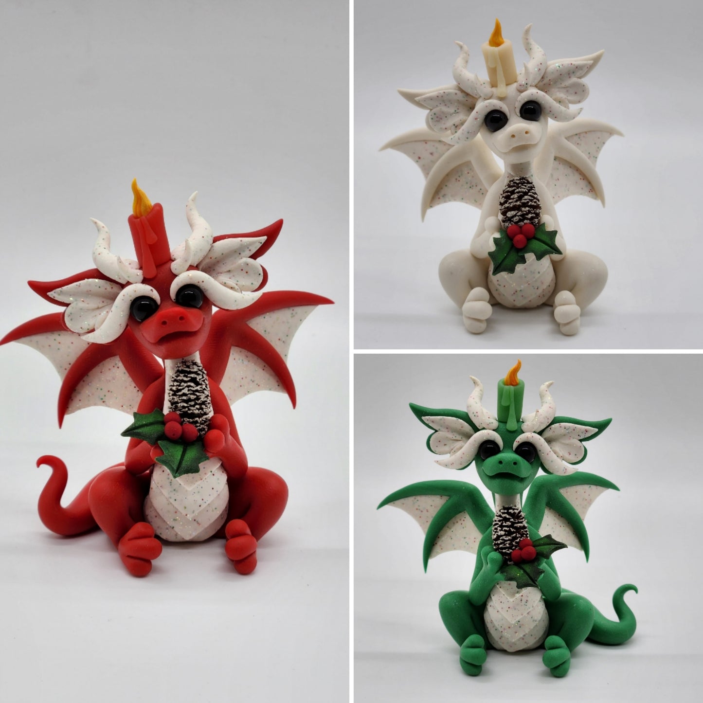 Christmas yule candle dragon sculpture