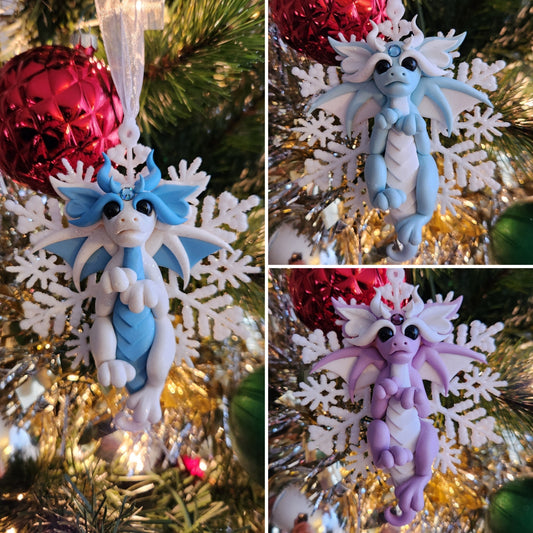 Snowflake dragon christmas yule tree ornament